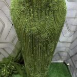 Luxury Olive Green Stone Lace Fabric