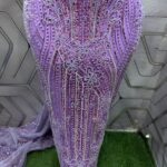 Luxury Lavender Stone Lace Fabric